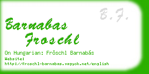 barnabas froschl business card